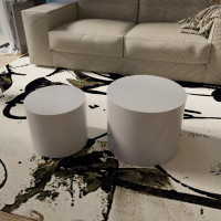 Builddecor Round Coffee Table Drum Coffee Table Modern Coffee Table Centre Table Manufactured Wood 2 Round Nesting Table
