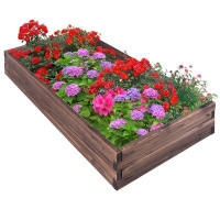Arlmont & Co. 2 ft x 4 ft Wood Raised Garden Bed