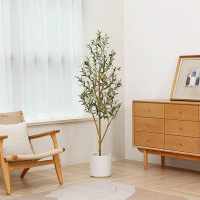 Primrue Artificial Olive Tree Tall Faux Plant For Home