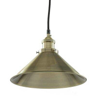 Longshore Tides 1-Light Antique Brass Canopy Hanging Pendant Light With 48 In. Braided Cord