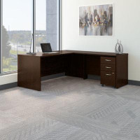 Bush Business Furniture Office 500 Collection L-Shape Executive Desk with 3 Drawer Mobile Pedestal