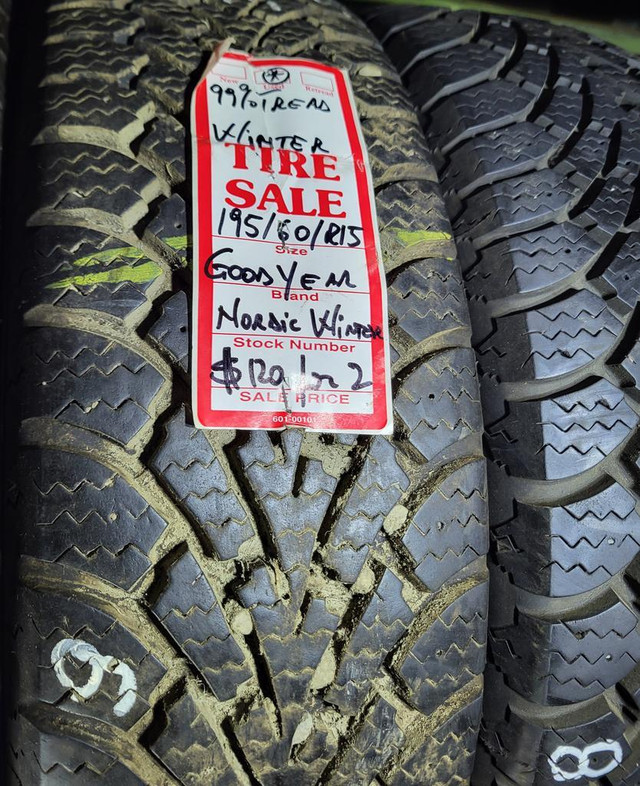 P 195/60/ R15 Goodyear Nordic Winter M/S*  Used WINTER Tires 99% TREAD LEFT  $240 for All 4 TIRES in Tires & Rims in Edmonton Area - Image 3