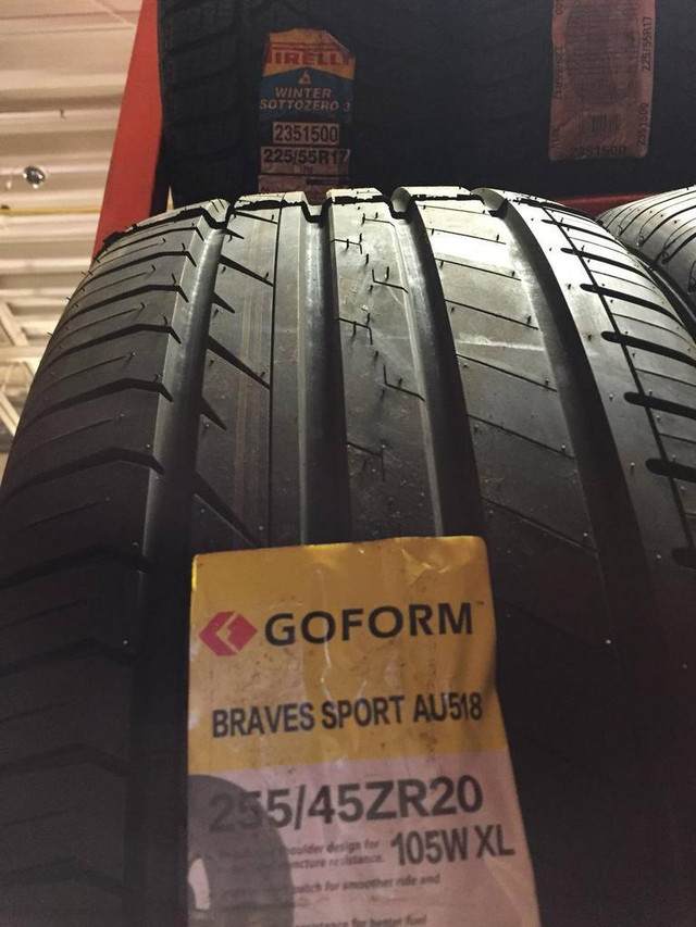 20 inch SET OF 4 SUMMER BRAND NEW STICKER TIRES GOFORM BRAVES SPORT AU518 255/45ZR20 105W XL in Tires & Rims - Image 4