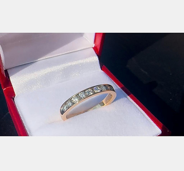 # 495 - Yellow Gold, .58 Carat Diamond Band, Size 7 in Jewellery & Watches in Regina - Image 3