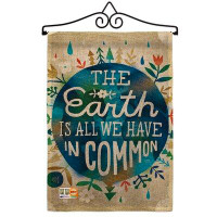 Breeze Decor Earth In Common Burlap Inspirational Expression 2-Sided Burlap 19 x 13 in. Garden Flag