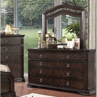 Lark Manor Menthe 8 Drawer Double Dresser with Mirror