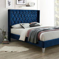 Rosdorf Park Alexa Tufted Solid Wood and Upholstered Low Profile Sleigh Bed