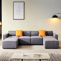 Hokku Designs Modular U Shape Sectional Fabric Sofa