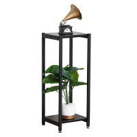 Arlmont & Co. Tall Plant Stand Indoor,31 Inch Plant Stands,2 Tier Metal Plant Stand,Black