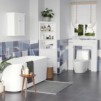 Bathroom Floor Cabinet 23.5"x12.5"x63.75" White