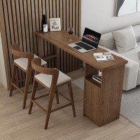 Hokku Designs 70.87"Solid Wood Bar Table and Chairs Set