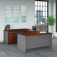 Bush Business Furniture Office 500 Collection Series C Reversible U-Shape Executive Desk