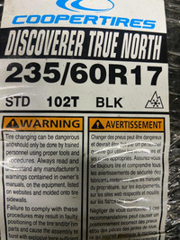 4 Brand New Cooper Discoverer True North 235/60R17 Winter Tires  *** WallToWallTires.com ***