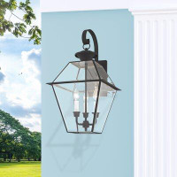 Alcott Hill Boto 3 - Bulb 22.5" H Beveled Glass Outdoor Wall Lantern