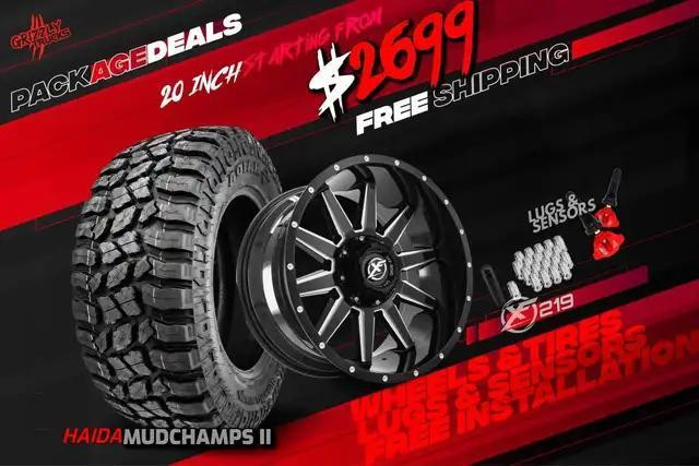 Wheels + Tires + Lug nuts + Sensors + Installed for as low as $1498! Grizzly Deals are BACK! in Tires & Rims in Saskatoon - Image 2