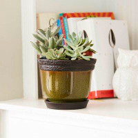 Southern Patio® Reserva Ceramic Pot Planter with Saucer