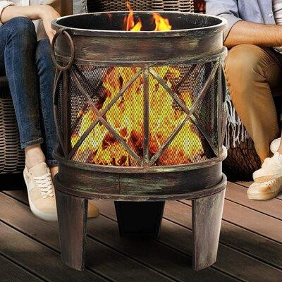 Williston Forge Nigella Fire Pit Outdoor Wood Burning Cast Iron Firebowl Fireplace Heater Log Charcoal Burner Extra Deep in Patio & Garden Furniture