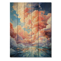 Latitude Run® Clouds Playful Skies II On Wood Print
