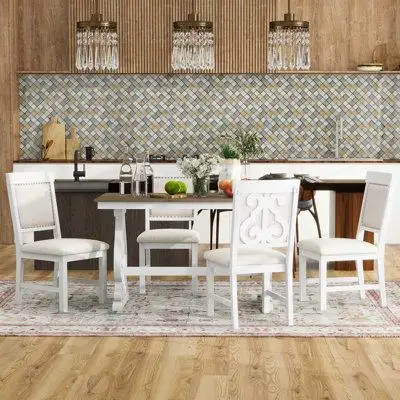 August Grove 4 - Person Trestle Dining Set
