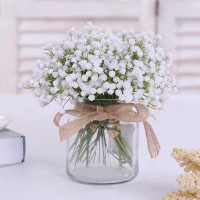 Primrue 10Pcs 30 Bunches White Babys Breath Artificial Flowers Real Touch Fake Gypsophila Faux Plants For Wedding Garlan