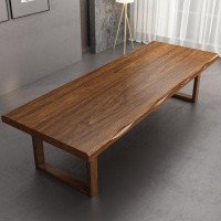 Loon Peak Simple retro style all solid wood household large board dining table
