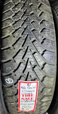 P 225/60/ R16 Goodyear Nordic Winter M/S*  Used STUDDED WINTER Tires 90% TREAD LEFT  $60 for THE TIRE / 1 TIRE ONLY !!