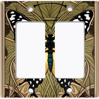 WorldAcc Metal Light Switch Plate Outlet Cover (Beautiful Monarch Butterfly - Double Rocker)