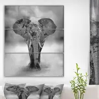 Made in Canada - East Urban Home 'Large Elephant Bull Approaching' Graphic Art Print Multi-Piece Image on Wrapped Canvas