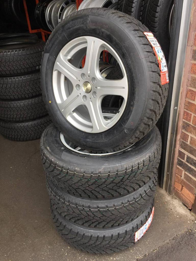 17 INCH FOR MAZDA TOYOTA NISSAN WINTER PACKAGE ON BRAND NEW STICKER TIRES MILEKING WINTER MK617 225/65R17 USED RIMS in Tires & Rims in Ontario