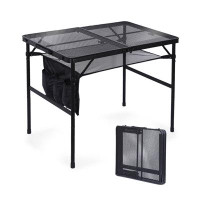 Ebern Designs Girll Table, Card Table, Portable Camping Table for Grill & Camping (Small Black)