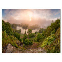 Made in Canada - Design Art Rising Above the River Mist - Photograph Print on Canvas