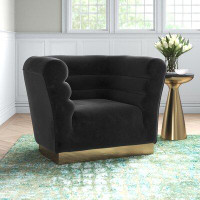 Willa Arlo™ Interiors Lois 111.76Cm W Tufted Velvet Barrel Chair