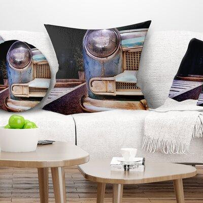 Made in Canada - East Urban Home Front Headlight of Vintage Car Pillow in Bedding