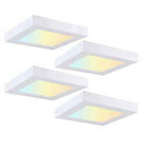 RUN BISON 5.5 in. Square Colour Selectable Integrated LED Flush Mount Downlight