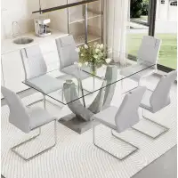 Ivy Bronx 1 Table And 6 Chairs Set, Large Rectangular Table With 6 Chairs