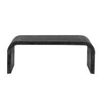 Brayden Studio Creig Minimalist Coffee Table With Curved Art Deco Design In Antique Black, Perfect For Living Or Dining