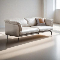 ABPEXI 70.83" Beige Microfiber Leather Standard Sofa cushion Loveseat