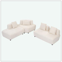 Latitude Run® 3-piece Sectional Sofa Free Convertible sofa