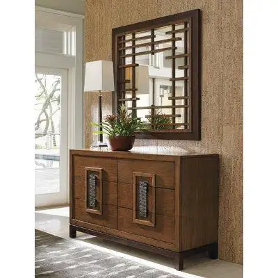 Tommy Bahama Home Island Fusion 6 - Drawer Double Dresser with Mirror