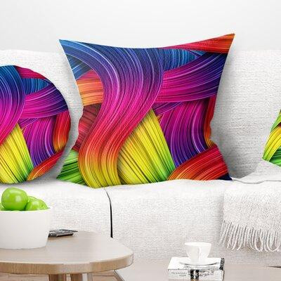 The Twillery Co. Corwin Abstract 3D Rainbow Art Pillow in Bedding