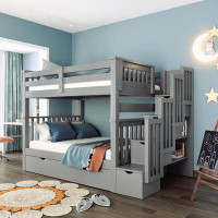 Harriet Bee Amarn Kids Full Over Full Bunk Bed with Drawers