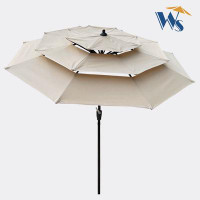 Farm on table 3-Tiers Outdoor Patio  Umbrella with Crank and tilt and Wind Vents for Garden Deck FA24XIN0325-W65627936