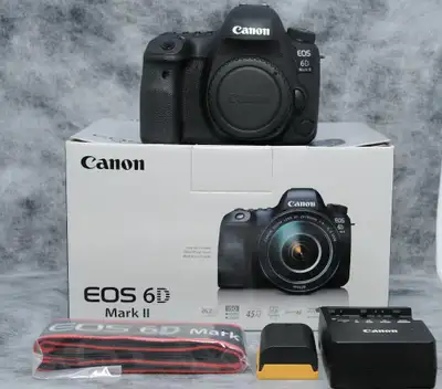 Canon EOS 6D MARK II BODY +-USED -(ID-507) With box +Charger+battery+ Strap Included, Good Condition...