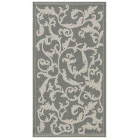 Charlton Home Tillamook Floral Anthracite/Grey Indoor / Outdoor Area Rug
