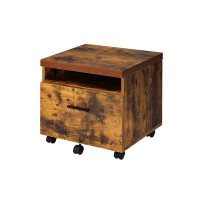 17 Stories Dolcie 19.03'' Wide 1 -Drawer Solid Wood, Farmhouse File Storage Cabinet with Wheels