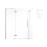 Ove Decors OVE Decors Endless TA2312201 Tampa, Corner Frameless Hinge Shower Door, 55 5/8 To 56 13/16 In. W X 72 In. H,