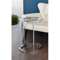Wrought Studio Oval Snack Table Chrome And Clear