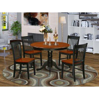 August Grove Woll 5 - Piece Solid Wood Rubberwood Dining Set