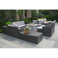 Wade Logan Anazco 13 Piece Complete Patio Set with Cushions