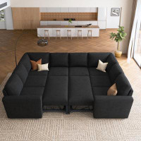 HONBAY Honbay Modular Sleeper Sectional Sofa Convertible U Shaped Sofa Bed